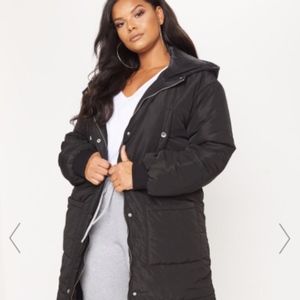 Plus Size Longline Puffer Jacket